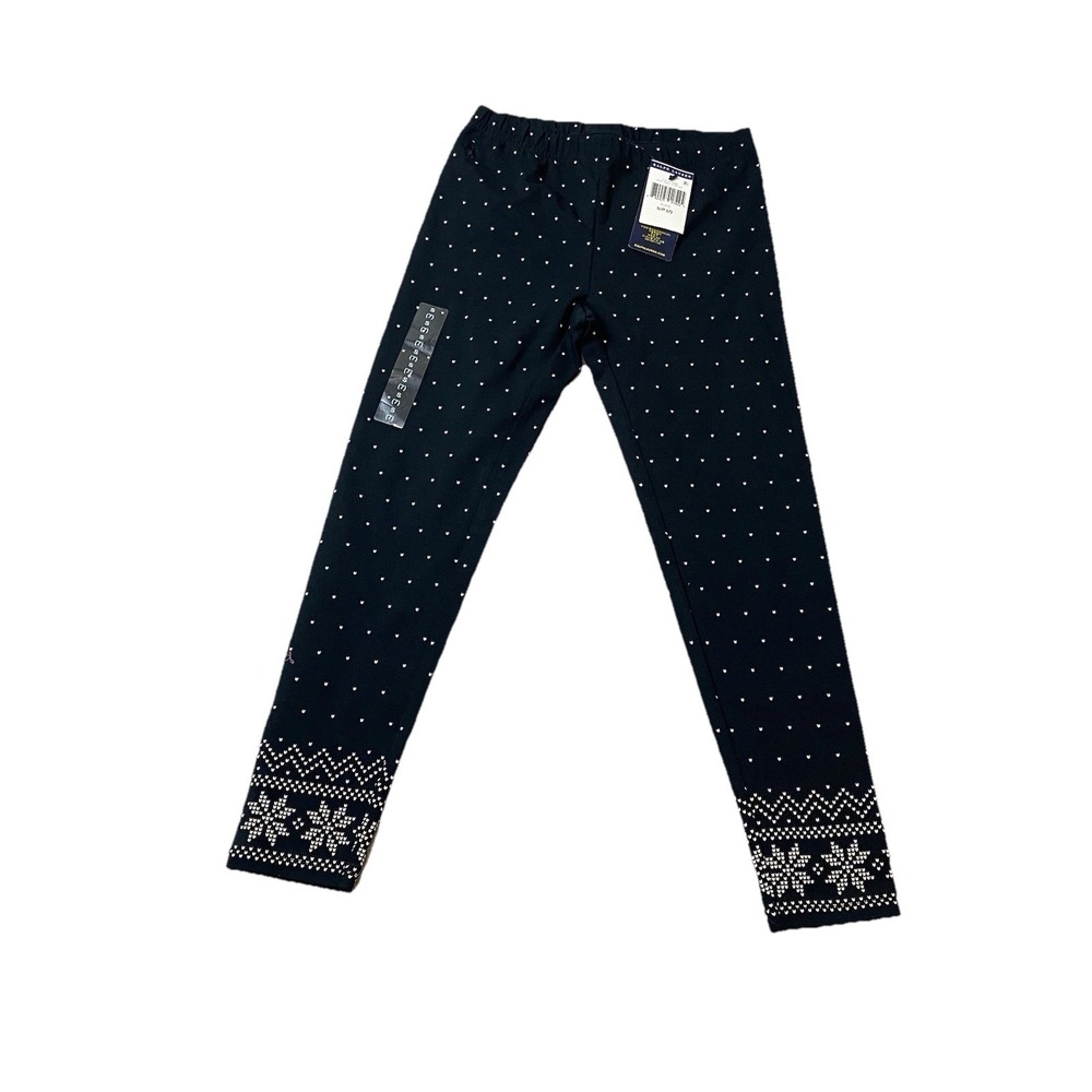 NWT Polo Ralph Lauren Polka-Dot Stretch Jersey Legging Girls Small 7 Pony Logo